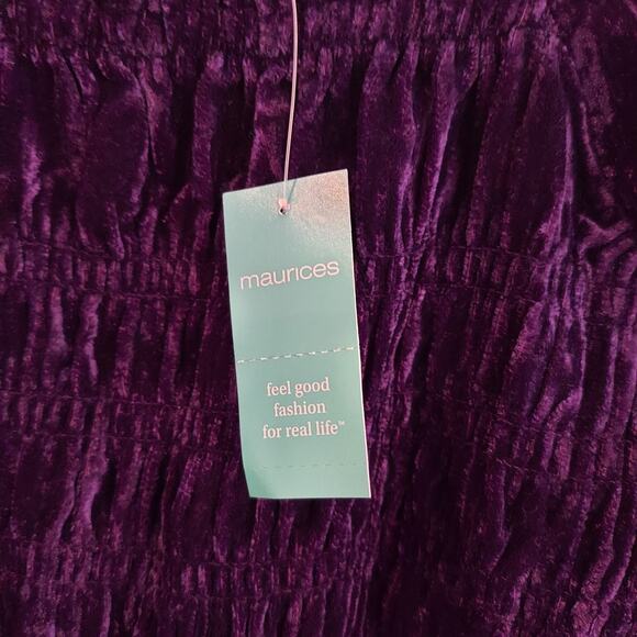 Maurices Velvet Blouse Top Large Peasant Renaissance Whimsigoth Peasant Witchy - Picture 4 of 8